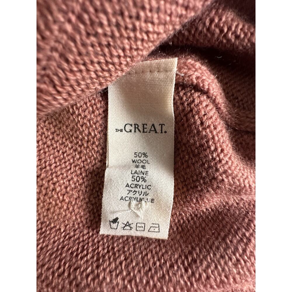 The Great The Wayward Wool-Blend Cardigan Tie Waist Pink Size 0 - Picture 8 of 10